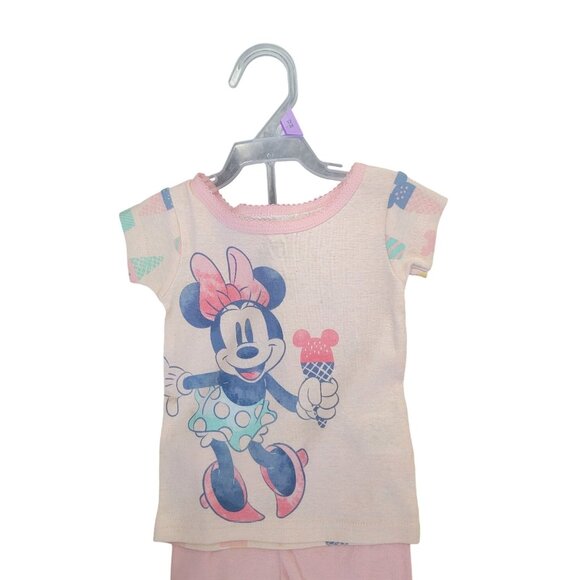 Disney Minnie Mouse Toddler Pajama Set Size 12M With Shorts & Pants - Picture 4 of 5